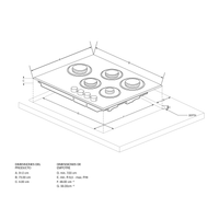 Combo Whirlpool Campana pared 90 cm y Cubierta gas 5 quemadores